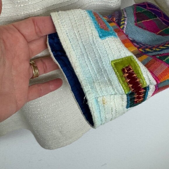 Parsley & Sage Novelty Small Multicolor Mixed Media Cotton Jacket Patchwork GUC - Picture 7 of 12